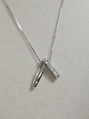 Sterling Silver Hidden In Plain Sight 925 Necklace Pave Czs 16"-20"